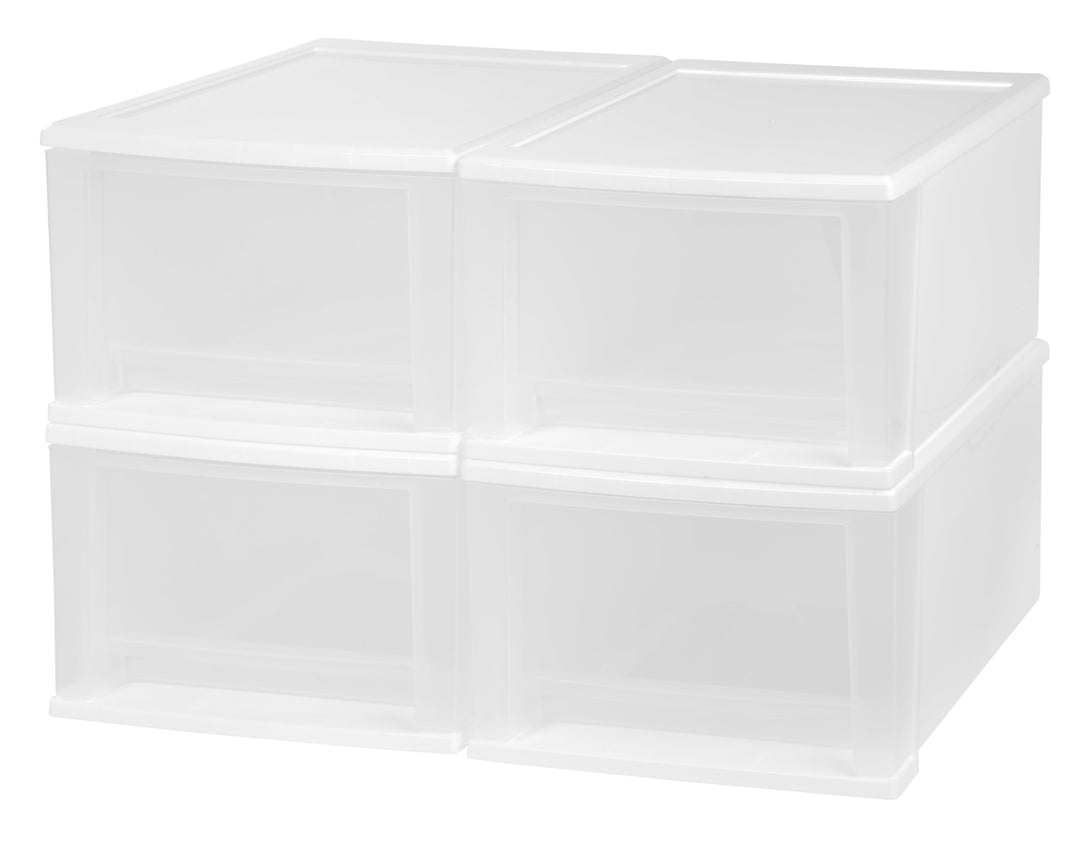 Stacking Storage with Drawer - Nested 4 Pack - 17 QT - IRIS USA, Inc.