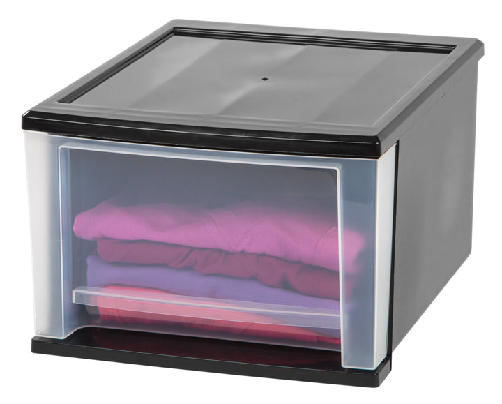 17 Quart Stacking Drawer, 4 Pack, Black - IRIS USA, Inc.