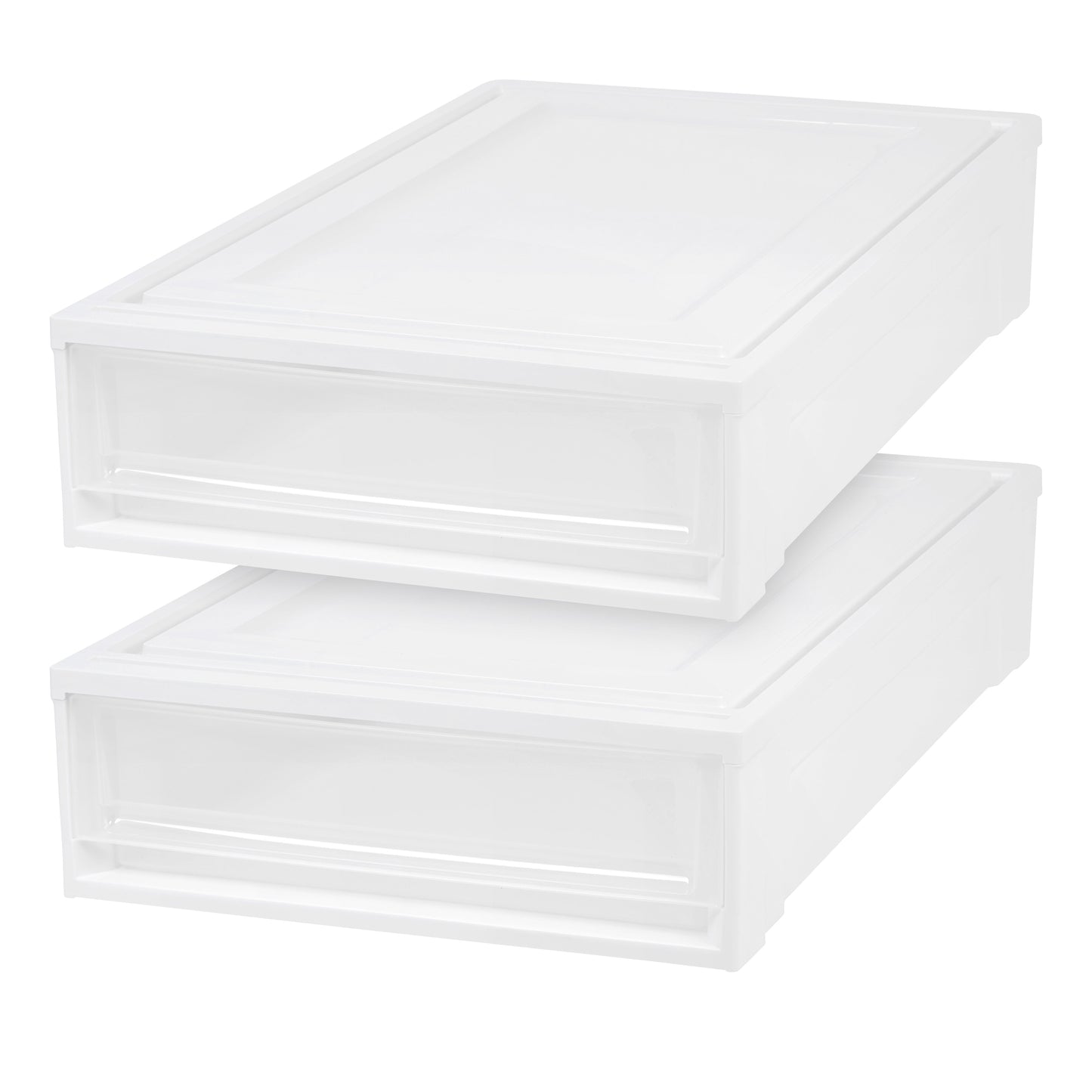 2021 edition IRIS USA, BC-UB Underbed Storage, Stacking drawer, White/Natural Clear, 2 Pack, 27 Quart - IRIS USA, Inc.