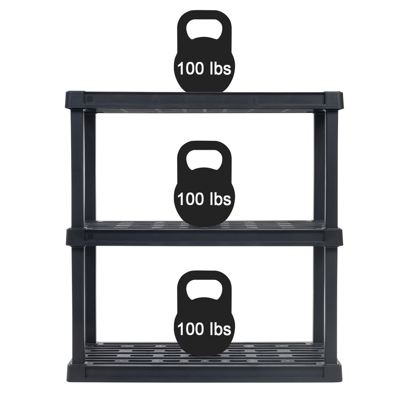 IRIS USA 3-Tier Multi-purpose Shelf Display Rack, Utility Rack, Storage Organizer Shelving Unit for Pantry, Closet, Kitchen, Laundry or Garage - Black - IRIS USA, Inc.