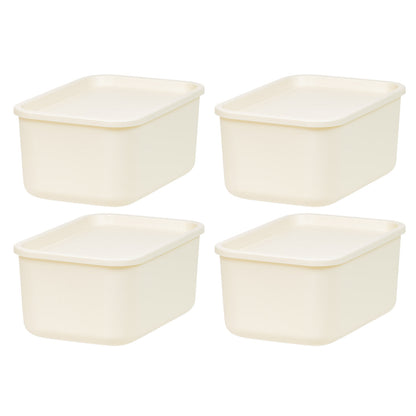 Stackable Lidded Storage Organizer Bins for Kitchen, Bathroom and Bedroom, Small, 4Pack - IRIS USA, Inc.