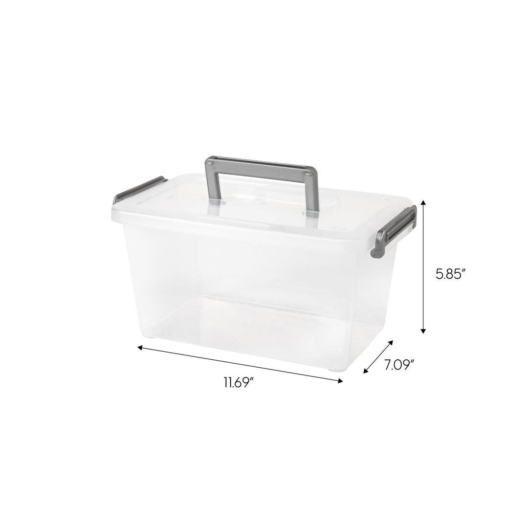 Medium Deep Modular Latching Box - Silver Handle, 6 Pack, Clear - IRIS USA, Inc.