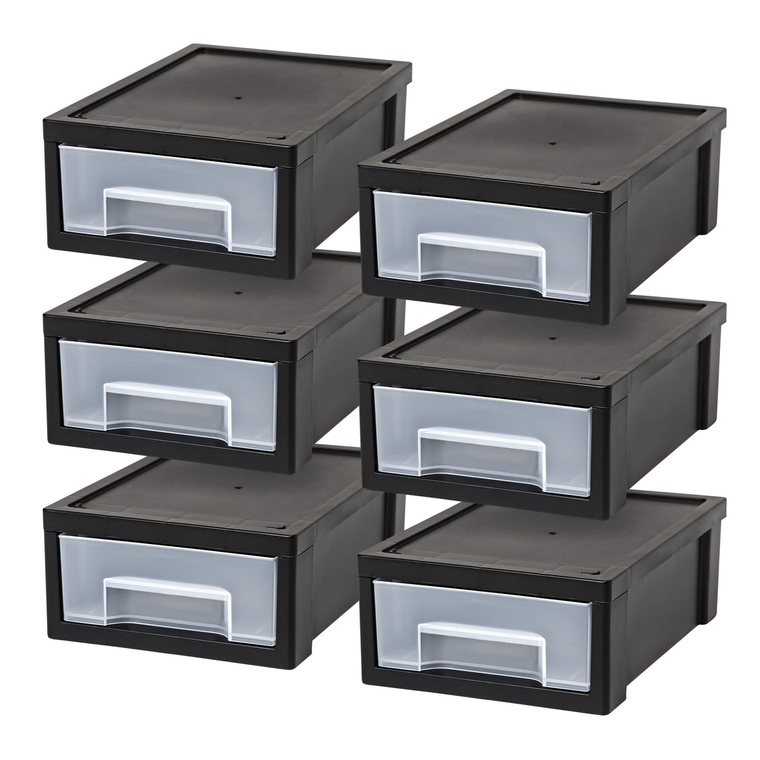 Small Desktop Stacking Drawer, 6 Pack, Black - IRIS USA, Inc.