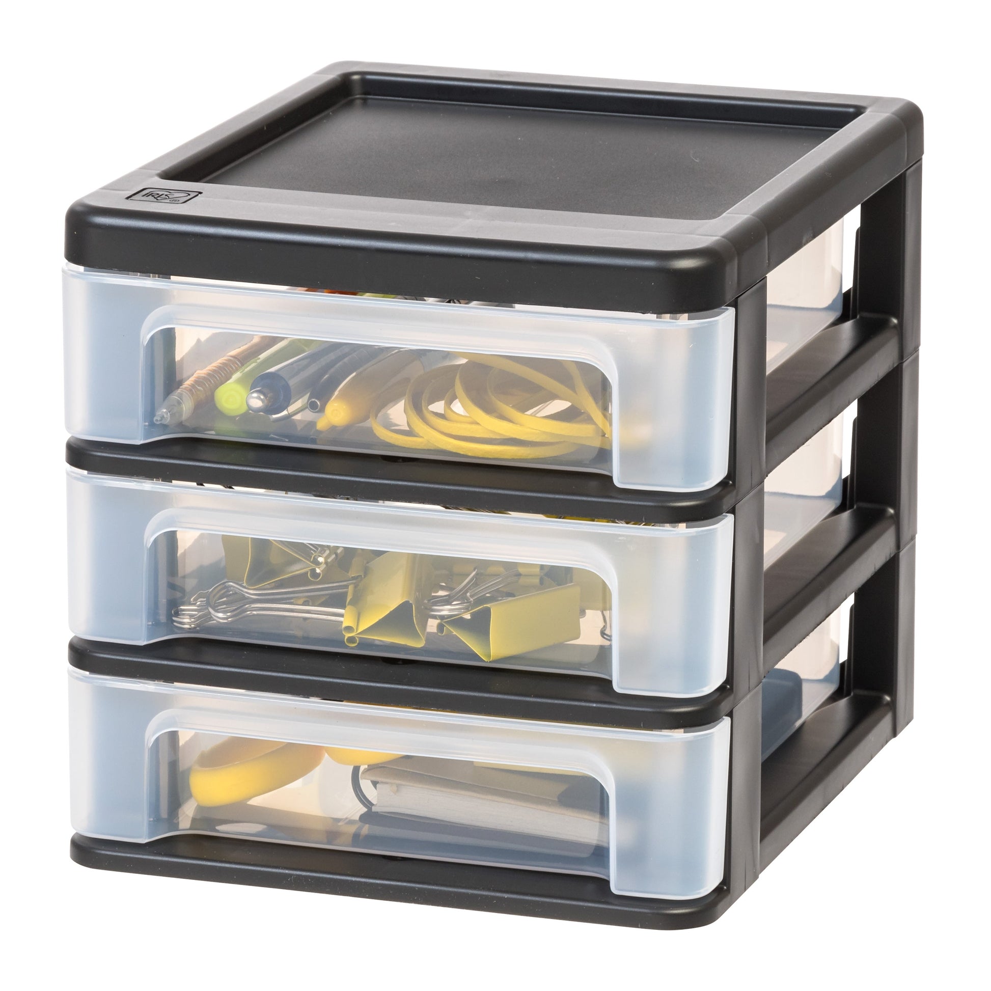 Mini 3 Drawer Desktop Organizer, Black, 2 Pack - IRIS USA, Inc.