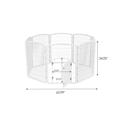 34" Exercise 8-Panel Pet Playpen with Door - IRIS USA, Inc.