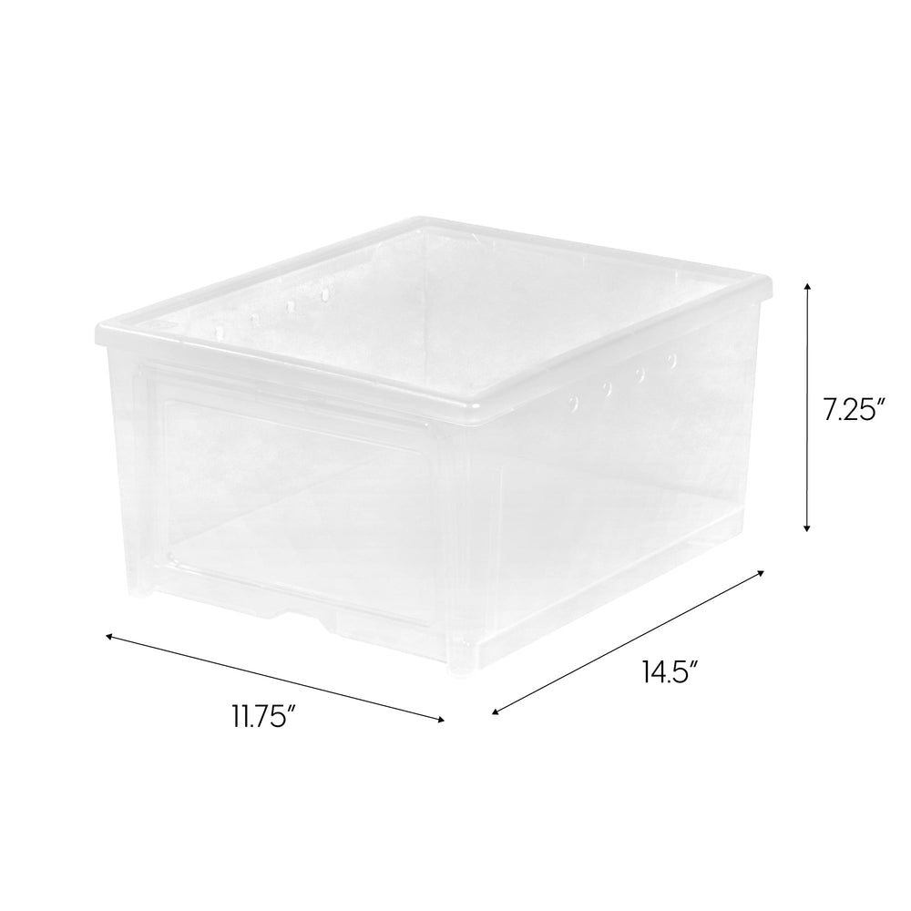 Easy Access Drop Front Shoe Box - 2 Pack, Wide - IRIS USA, Inc.