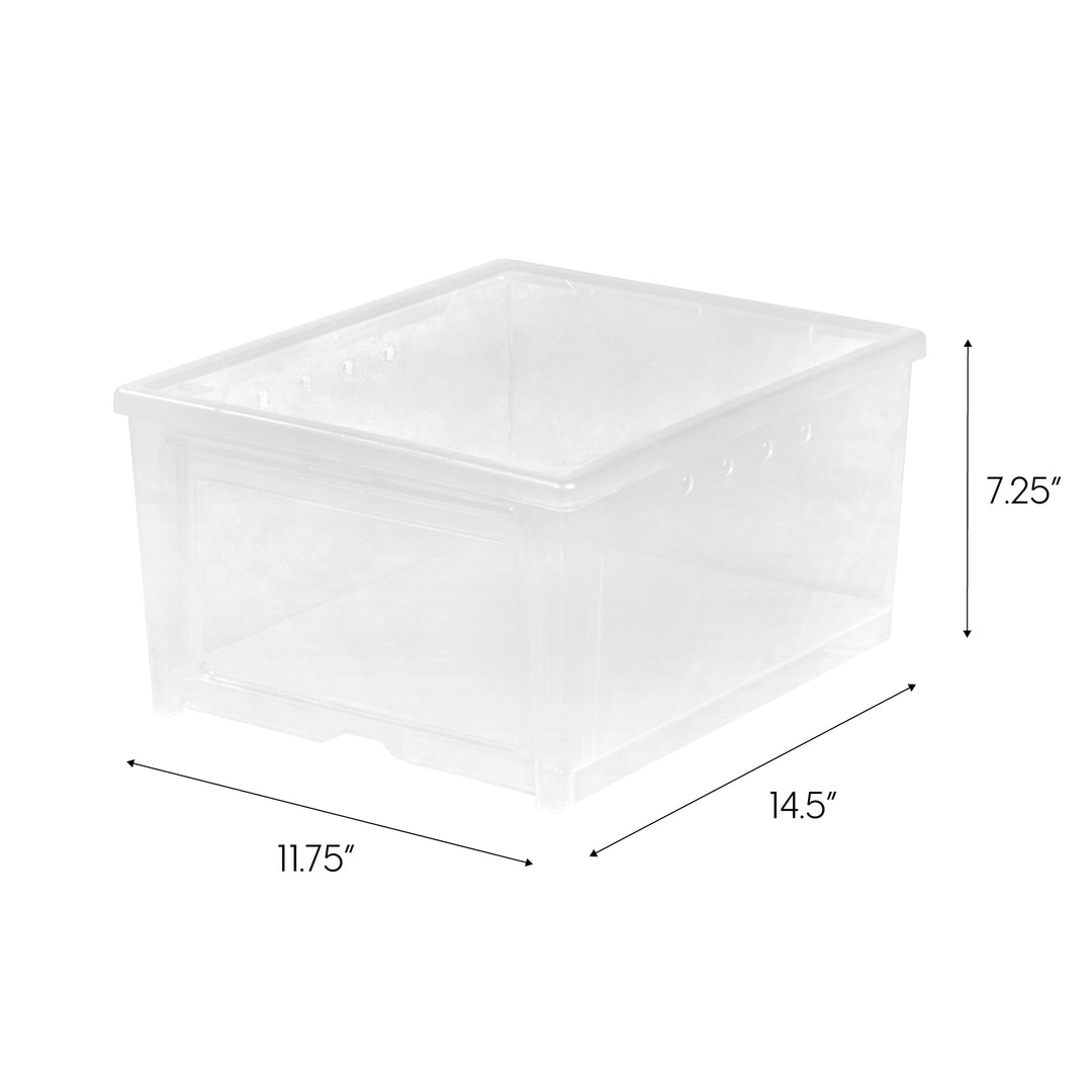 Easy Access Drop Front Shoe Box - 2 Pack, Wide - IRIS USA, Inc.