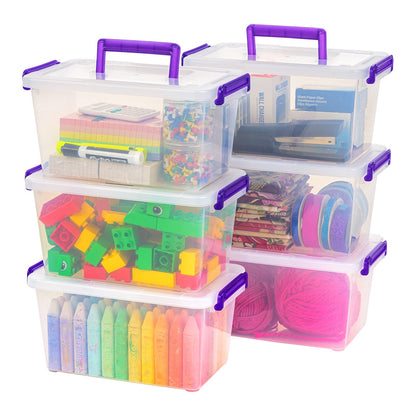 Stackable Storage Bin with Secure Bucked-up Lid 5.4Qt 6 Pack - IRIS USA, Inc.