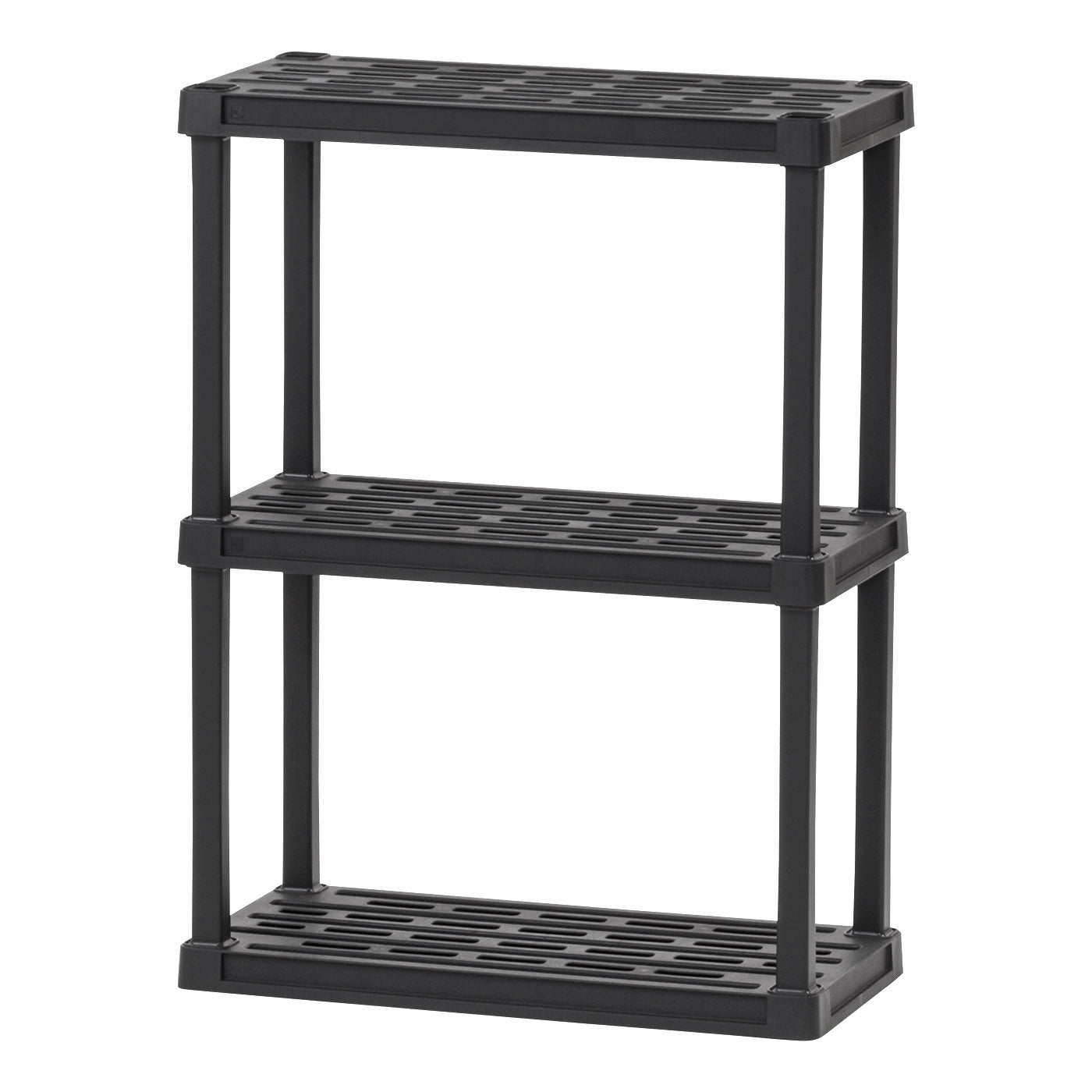 IRIS USA 3-Tier Multi-purpose Shelf Display Rack, Utility Rack, Storage Organizer Shelving Unit for Pantry, Closet, Kitchen, Laundry or Garage - Black - IRIS USA, Inc.