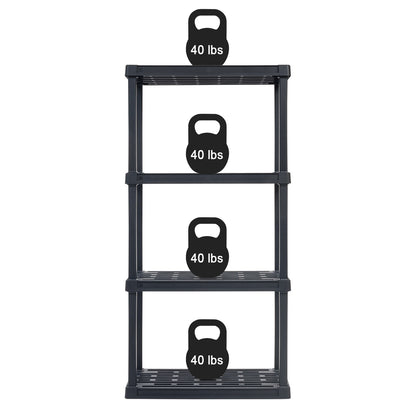 IRIS USA 3-Tier Multi-purpose Shelf Display Rack, Utility Rack, Storage Organizer Shelving Unit for Pantry, Closet, Kitchen, Laundry or Garage - Black - IRIS USA, Inc.