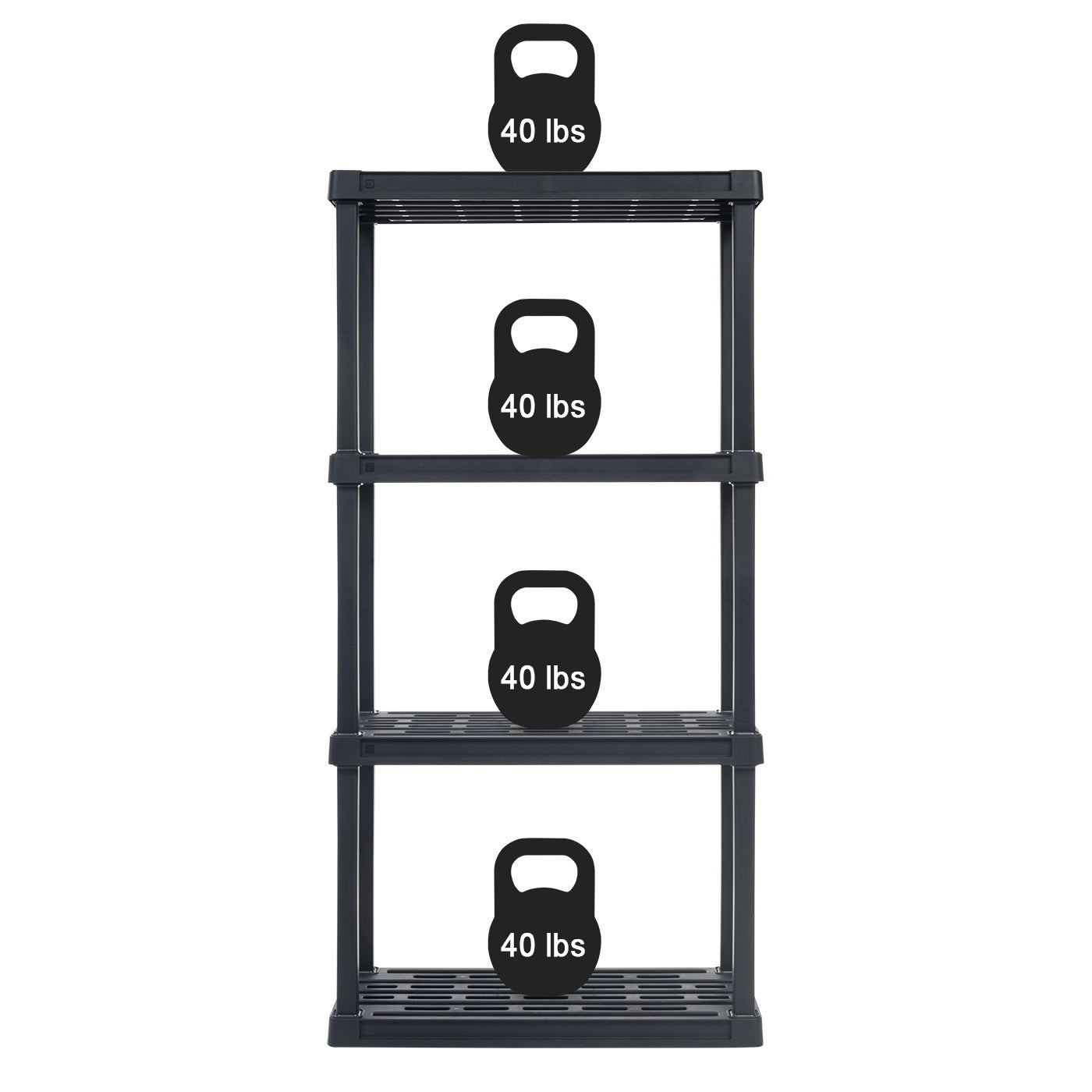 IRIS USA 3-Tier Multi-purpose Shelf Display Rack, Utility Rack, Storage Organizer Shelving Unit for Pantry, Closet, Kitchen, Laundry or Garage - Black - IRIS USA, Inc.